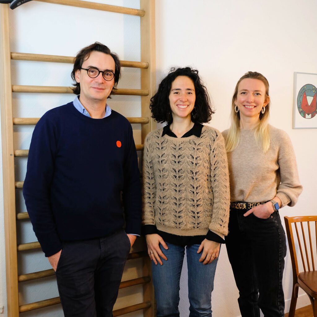 L'équipe des ateliers: Thomas Péron, Hélène Maugeais et Camille Rimbault