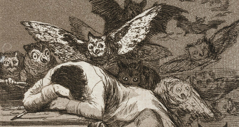 Le sommeil de la raison engendre des monstres de Francisco de Goya (détail)